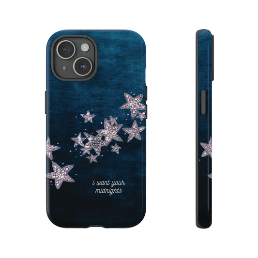 Blue Starry Midnights - "I Want Your Midnights" - Phone Case